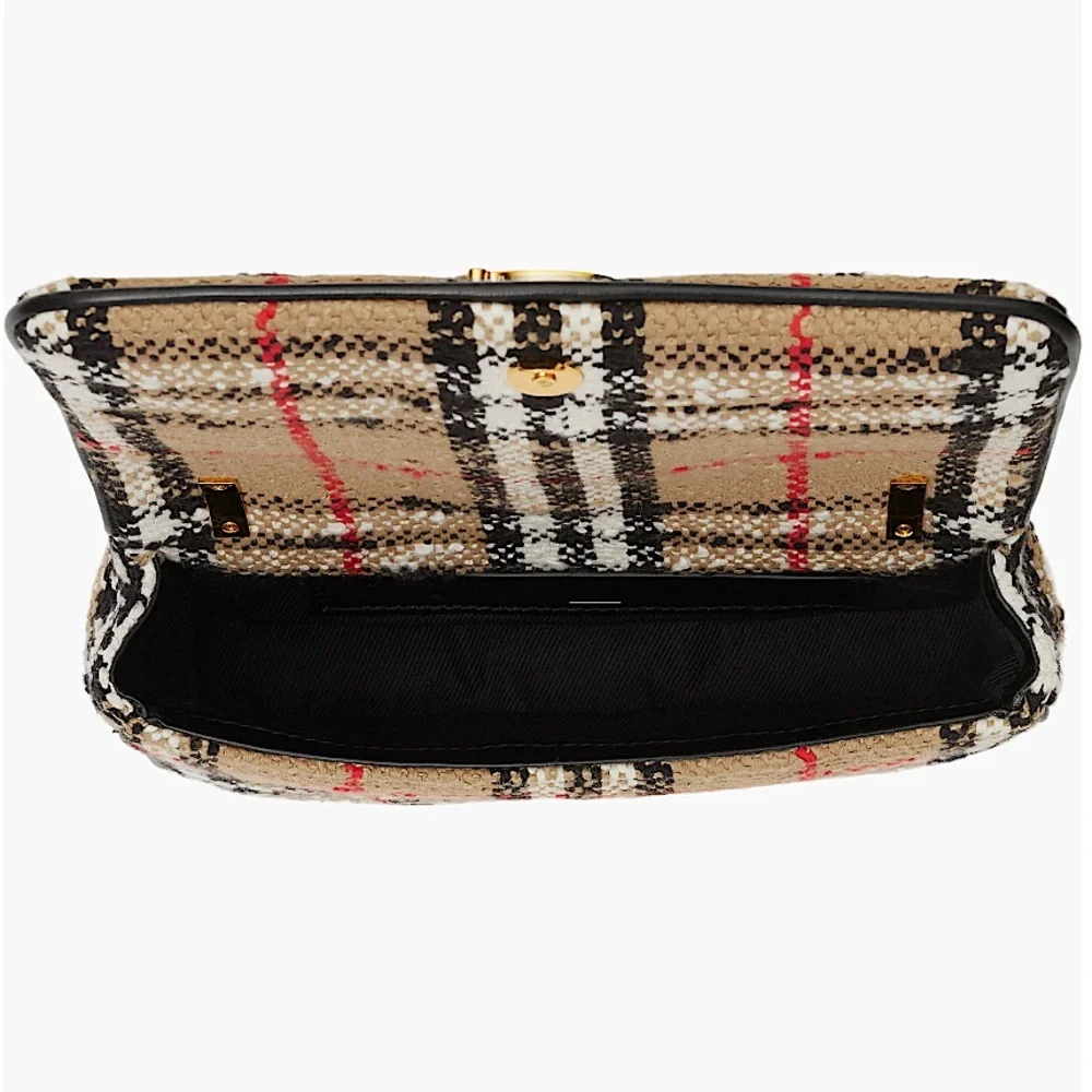 NEW🔥BURBERRY Mini Lola Woven Check Bag - Picture 6 of 16